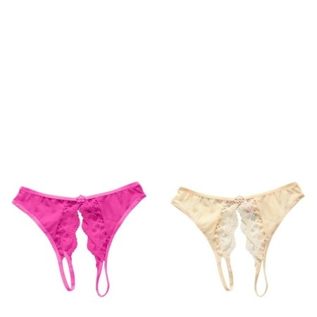 Wijhcboe 2 Pack Women Barely There Bras for Women 4742 Sexy Floral Lace Briefs Workout Underwear Plus Size with Cute Bow Women S Briefs Plus Size Lace
