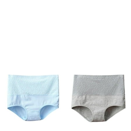 Wijhcboe 2 Pack Women S Bikini Underwear Women Solid Color Cotton Underwear Bubble Underwear for Women High Waisted Barely There Bras for Women 4742 M