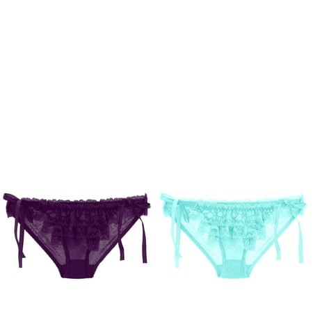 Wijhcboe 2 Pack Women S Underwear Plus Size 3x Sexy Underpants Panties Low Barely There Bras for Women 4742 Waist Lace Briefs Bikini Small Underwear C