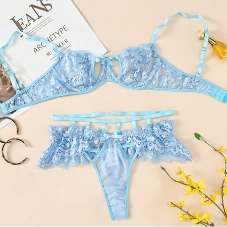 Generic 2025 Spring New Pure Girl Lace Mesh Hollow Breathable Thin Backless Sexy Lingerie Suit 7263