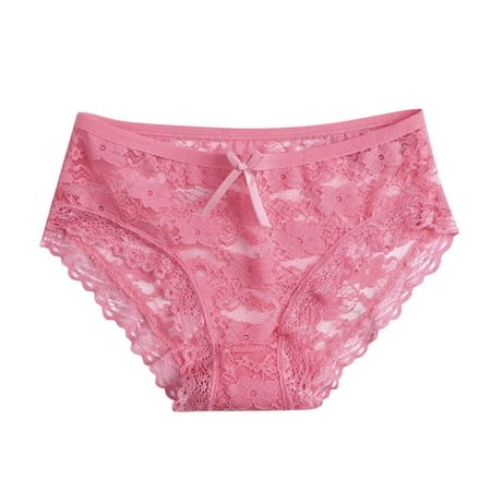 Women Lace Sexy Panties Hollow Mesh Trousers Bow Low Waist Panties Barely There Bras for Women 4742
