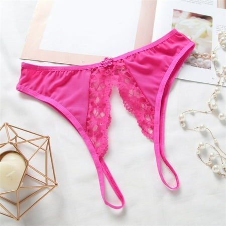 Women Sexy Floral Lace Briefs with Cute Bow Center Barely There Bras for Women 4742