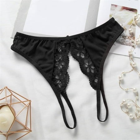 Women Sexy Floral Lace Briefs with Cute Bow Center Barely There Bras for Women 4742