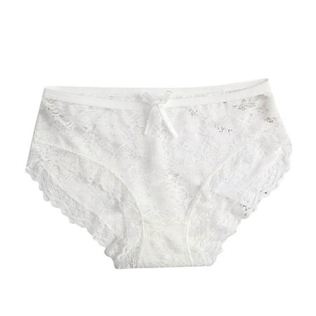 Women Lace Sexy Panties Hollow Mesh Trousers Bow Low Waist Panties Barely There Bras for Women 4742
