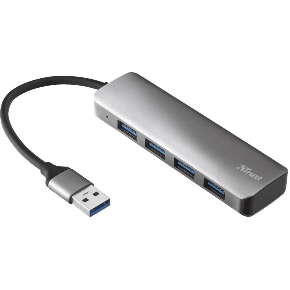 Trust Halyx Aluminium 4 Port USB 3.2 Hub Grey 8TR23327