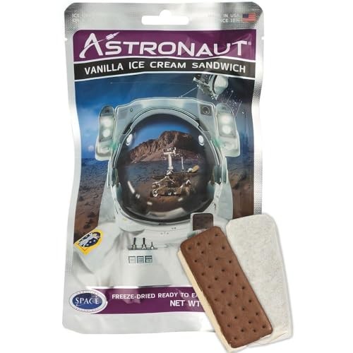 Fun Express White Astronaut Freeze-Dried Vanilla Ice Cream Sandwich - 1.1 Oz (Pack of 1) - Outer Space Adventure Snack thumbnail