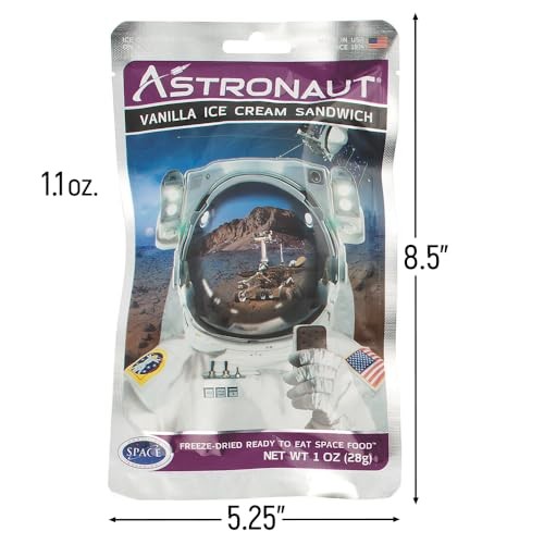 Fun Express White Astronaut Freeze-Dried Vanilla Ice Cream Sandwich - 1.1 Oz (Pack of 1) - Outer Space Adventure Snack thumbnail