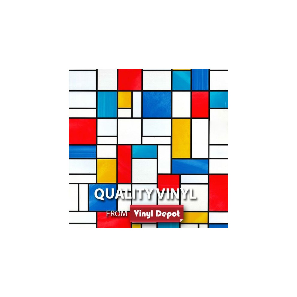 Vinyl Depot Stick Self-Adhesive Transparent Window Film Mondrian 450mm/m
