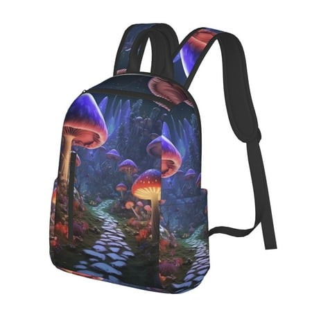 Balery Jungle Path Glowing Mushrooms Lightweight Backpack for Men and Women - Durable and Water-Resistant  Ideal for School  Work  Travel  and Everyda