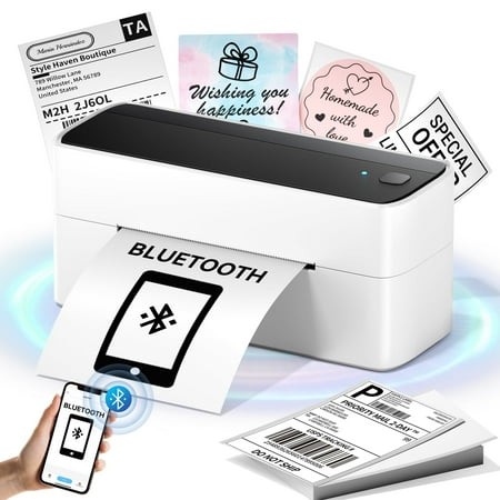Wuduguer Shipping Label Printer - 241BT 4X6 Wireless Thermal Label Printer  Bluetooth Thermal Label Printers for Small Business  Compatible with iPhon