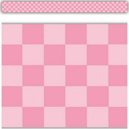 Teacher Created Resources Cool for School Pink Checkers Straight Border Trim (TCR 9332)