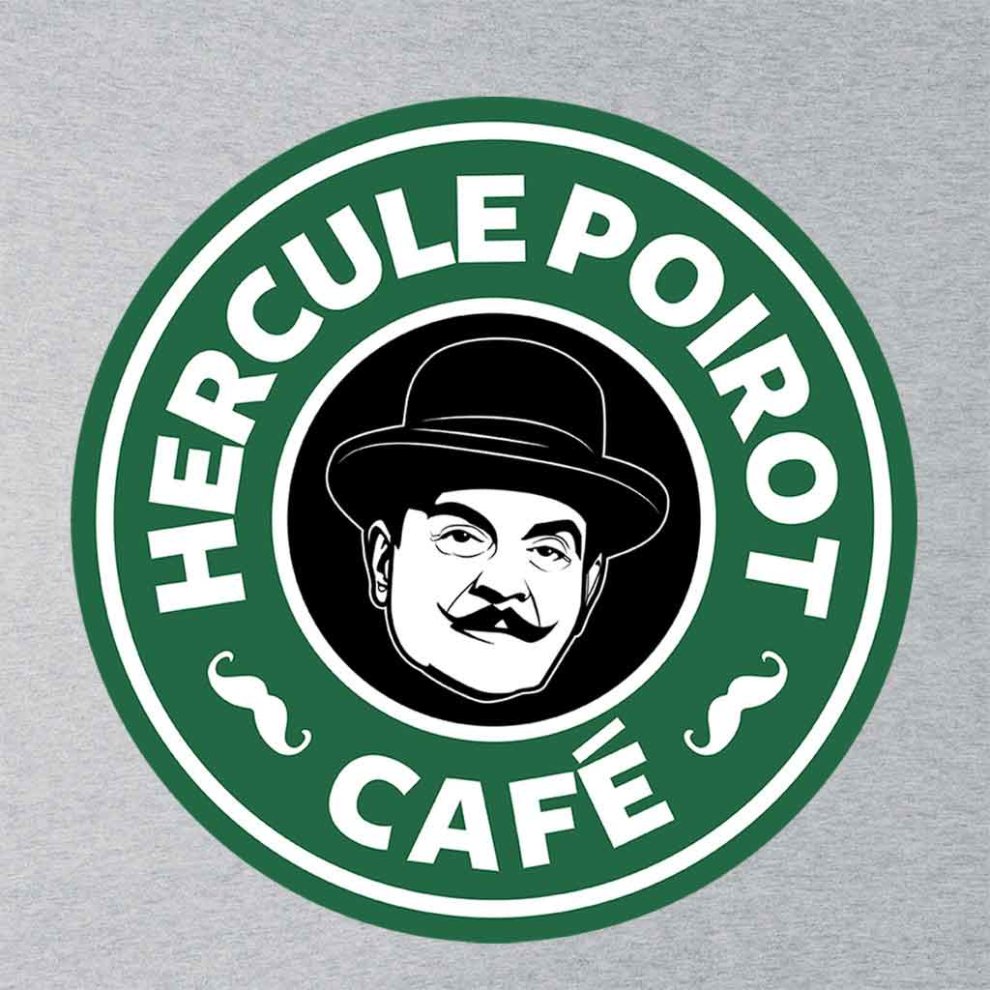 (X-Large (12-13 Yrs)) Hercule Poirot Cafe Starbucks Logo Kid's Hooded Sweatshirt thumbnail