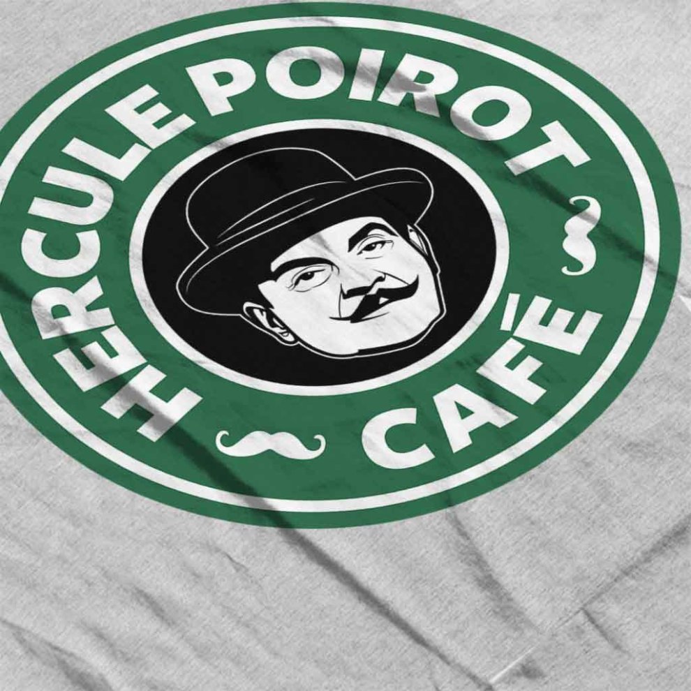 (X-Large (12-13 Yrs)) Hercule Poirot Cafe Starbucks Logo Kid's Hooded Sweatshirt thumbnail