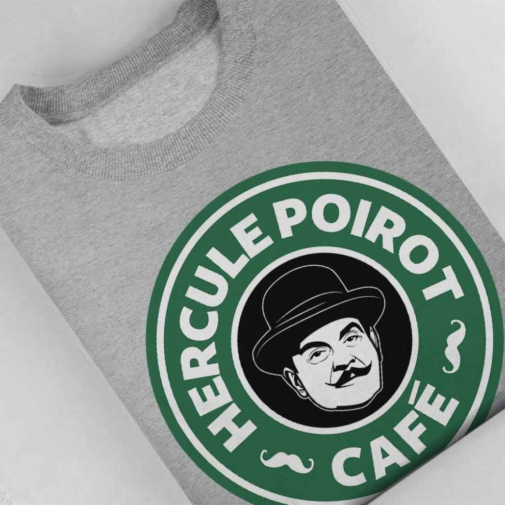 (X-Large (12-13 Yrs)) Hercule Poirot Cafe Starbucks Logo Kid's Sweatshirt thumbnail