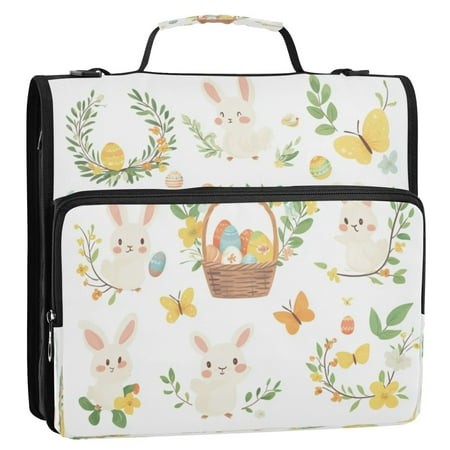 Circular Folder Package 13.6*3.5*12.4 Inches  Binder Bag，Binder Organizer，Zipper Binder，3 Ring Binder  Suitable for Work Easter Element
