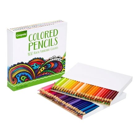 Crayola Adult ColoredTRDN Pencil Set (100ct)  Premium Coloring Pencils for Adult Coloring Books  Gifts for Teens & Adults  12+