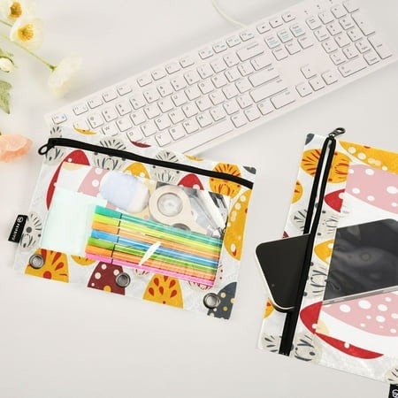 Easter Eggs Bohomia 2 Pack Pencil Pouches Zipper Pencil Case 3 Ring Pencil Pouch Cosmetic Bag