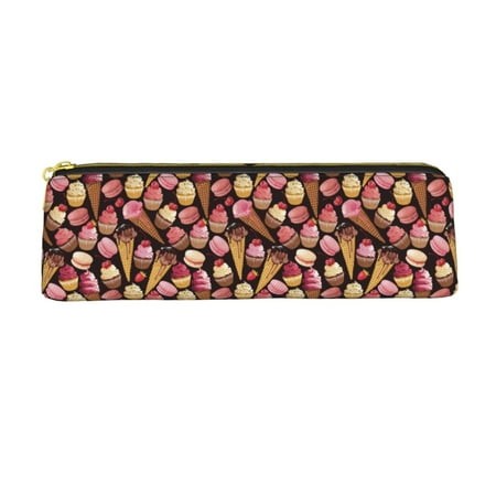 Coaee Ice Cream Cake for Premium Leather Pencil Case – Durable  Elegant Design – Ideal for Students  Artists  and Professionals