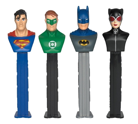 PEZ Candy DC Comics Assortment  1 Candy Dispenser Plus 3 Rolls Assorted Fruit Candy  1 Count  0.87 Oz