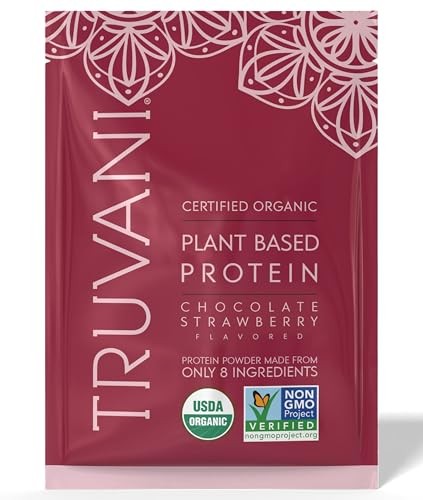 Truvani Vegan Pea Protein Powder | Chocolate Strawberry | 20g Organic Plant Based Protein | 1 Serving | Keto | Gluten & Dairy Free | Low Carb | No Add