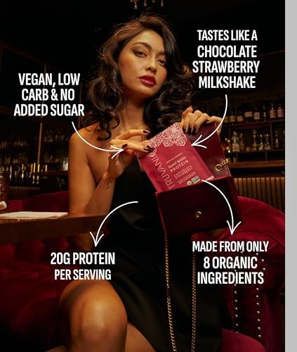 Truvani Vegan Pea Protein Powder | Chocolate Strawberry | 20g Organic Plant Based Protein | 1 Serving | Keto | Gluten & Dairy Free | Low Carb | No Add