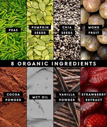 Truvani Vegan Pea Protein Powder | Chocolate Strawberry | 20g Organic Plant Based Protein | 1 Serving | Keto | Gluten & Dairy Free | Low Carb | No Add
