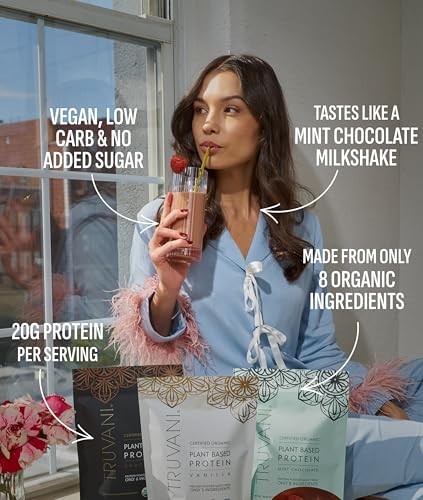 Truvani Vegan Pea Protein Powder | Mint Chocolate | 20g Organic Plant Based Protein | 1 Serving | Keto | Gluten & Dairy Free | Low Carb | No Added Sug