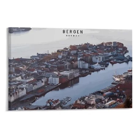 Kna Prints - Bergen Urban Landscape Beaches Scenery Poster Aesthetic Art Modern - Kir 6755  UNFRAMED-18x24