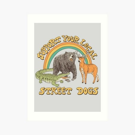 Kna Prints - Kir 2564 - Street Dogs Poster  UNFRAMED-24x36
