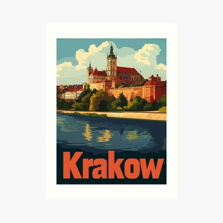Kna Prints - Kir 4722 - Wawel Castle Stands Proudly on the Banks of the Vistula River  Showcasing Its Stunning Architecture Against a Bright Blue Sky.