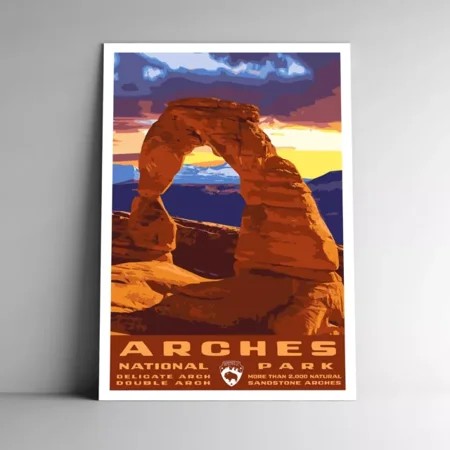 Kna Prints - Arches National Park Travel Poster Utah United States Poster - Kir 5954  UNFRAMED-8x12