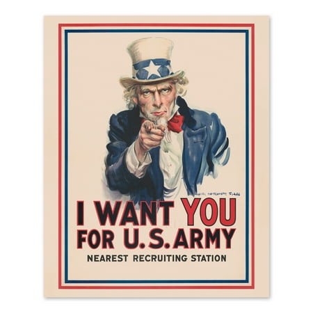 HISTORIX Vintage 1917 Uncle Sam I Want You Poster Matte - Vintage Uncle Sam Wall Art Poster - I Want You for US Army Poster Matte Print