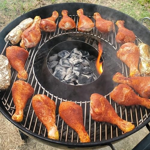 AJinTeby 8835 Gourmet BBQ System Hinged Cooking Grate for 22.5 Inch Weber One-Touch Silver, Bar-B-Kettle, Master-Touch, for Weber Vortex, Barrel 22