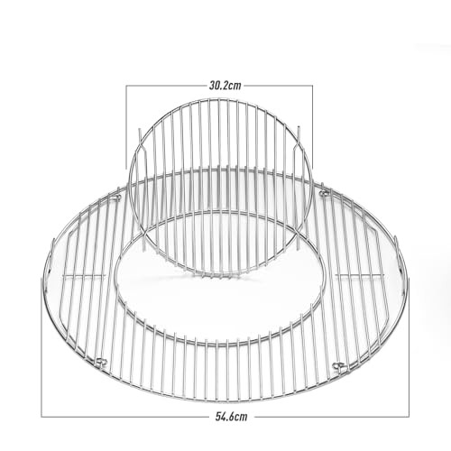 BBQ-Yummy Stainless Steel Cooking Grate for Weber, 22.5 Inch Charcoal Grills, Kettle, Performer, Master-Touch, 8835 Hinged Cooking Grate Grids for Web thumbnail