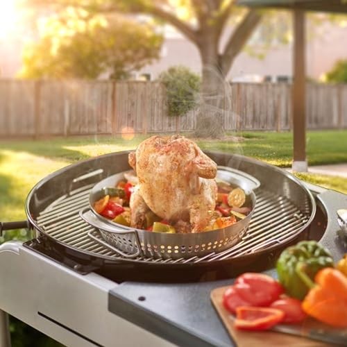 BBQ-Yummy Stainless Steel Cooking Grate for Weber, 22.5 Inch Charcoal Grills, Kettle, Performer, Master-Touch, 8835 Hinged Cooking Grate Grids for Web thumbnail