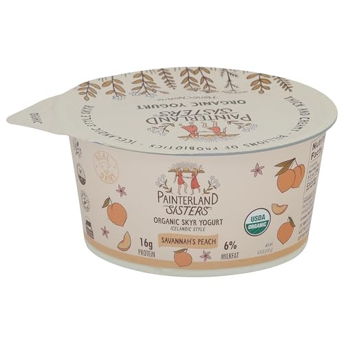 Painterland Sisters Organic Savannah's Peach Skyr Yogurt, 5.3 OZ