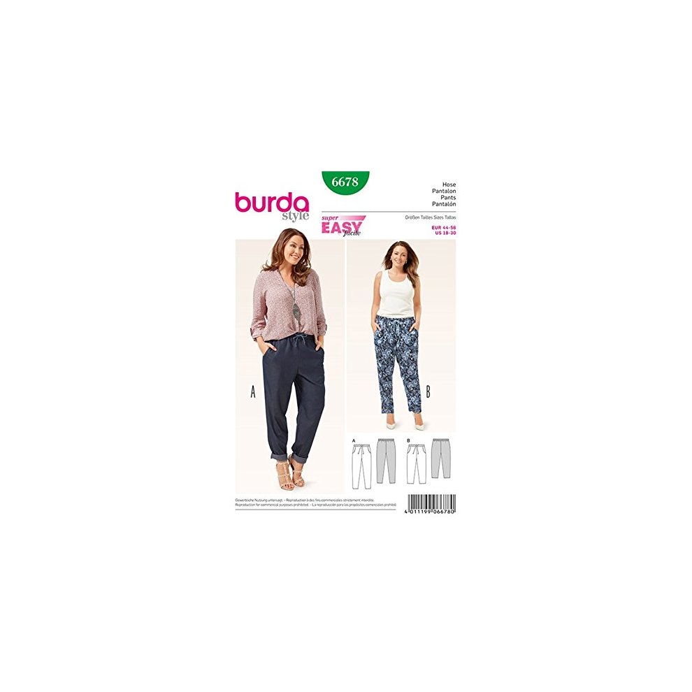 Burda Paper Sewing Pattern 6678 - Trousers for Women