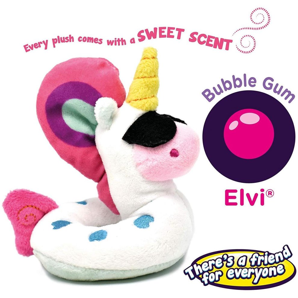 My Sugar Friends Scented Soft Toys with Bag Clip Elvi Unicorn (Bubble Gum)