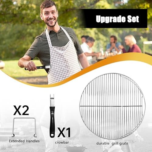 Grill Grates 8835 Replacement for Weber, 22.5 Inch Charcoal Grills, Kettle, Gourmet BBQ Stainless Steel Cooking Grate Grids (Metal Grill Grates 8835) thumbnail