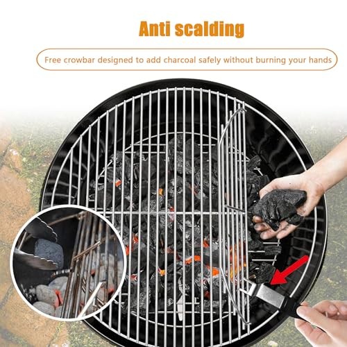 Grill Grates 8835 Replacement for Weber, 22.5 Inch Charcoal Grills, Kettle, Gourmet BBQ Stainless Steel Cooking Grate Grids (Metal Grill Grates 8835) thumbnail
