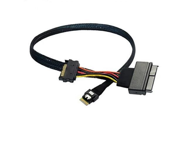For Mini Slim Line SAS SFF-8654 4I 38P to SAS 8639 U.2 Adapter Cable with SATA15P