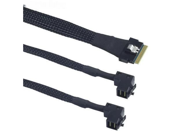 For MINI SAS SFF-8654 8i 4.0 to 2 Ports SAS HD SFF-8643 Adapter Cable
