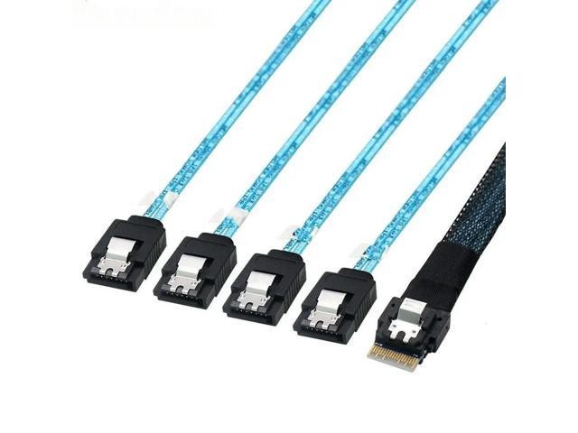 For SAS SFF-8654 4i 38P to 4 Ports SATA Server High-speed Connection Cable