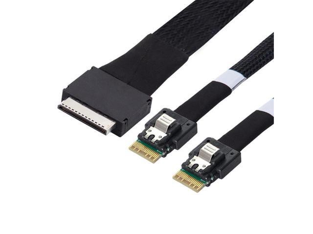 BUCIER to Dual SFF-8654 Slimline 4x SSD Data Active Cable 50cm OCuLink PCIe PCI-Express SFF-8611 8x 8-Lane