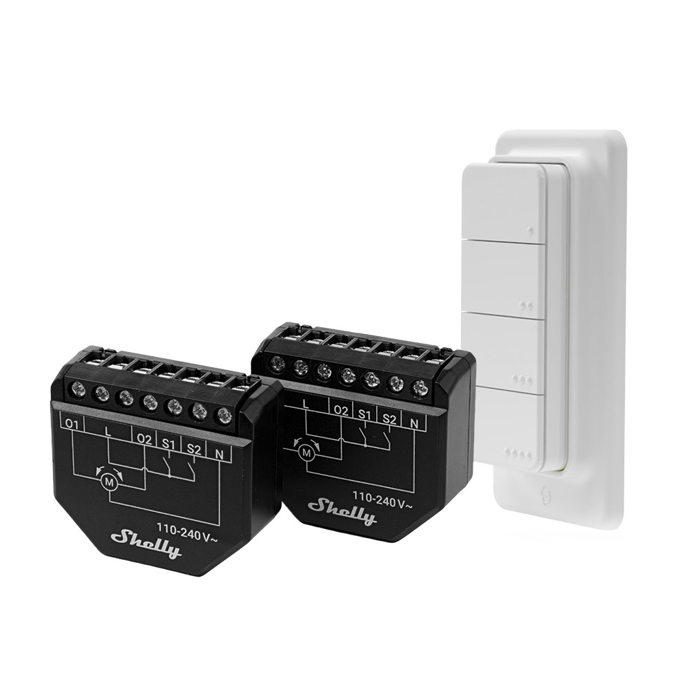 Shelly Shutter X2 + BLU RC Button 4 Pack