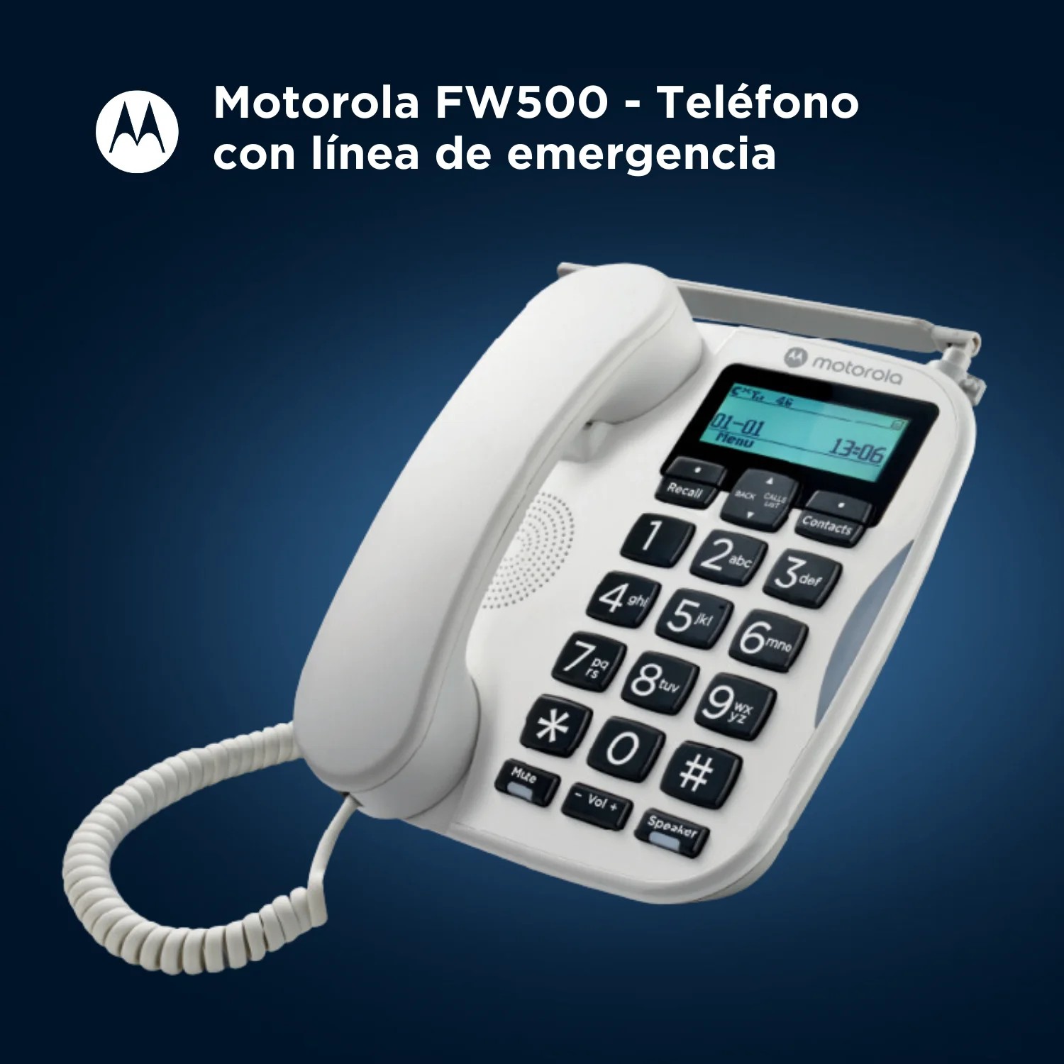Teléfono De Emergencia FW500 Motorola - Batería De Reserva De 8 Horas - 9 Teclas De Marcación Rápida Programables - 4G LTE Respaldo De Emergencia thumbnail