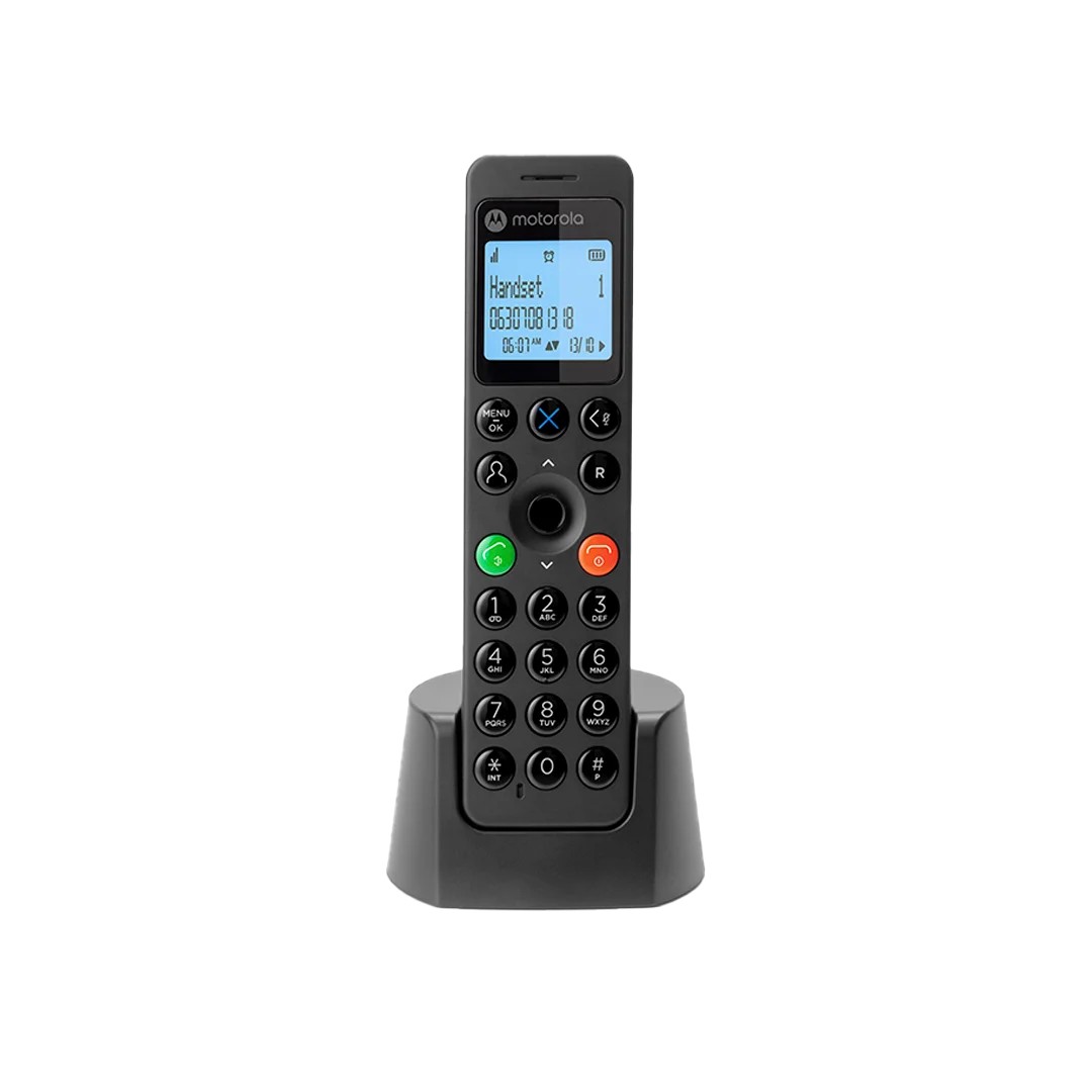 Motorola Voice - DOT201 Teléfono Inalámbrico Digital, Altavoz Manos Libres, Bloqueo De Llamadas, 100 Contactos Con Nombre Y Directorio Telefónico,  thumbnail
