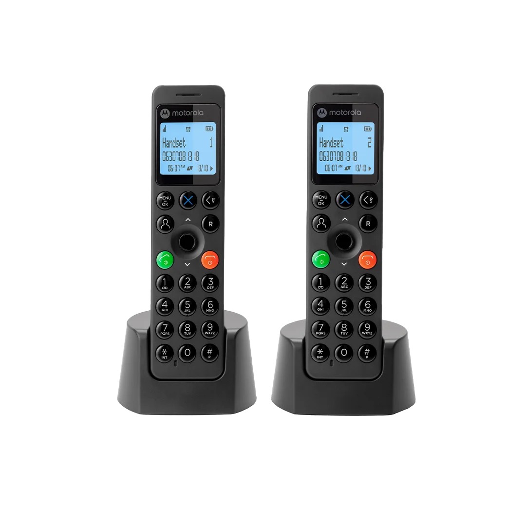 Motorola Voice - DOT201 Teléfono Inalámbrico Digital, Altavoz Manos Libres, Bloqueo De Llamadas, 100 Contactos Con Nombre Y Directorio Telefónico,  thumbnail