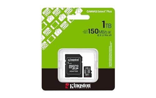 Kingston Technology 1TB MicroSDXC Canvas Select Plus Gen3 150MB/s A1 Card + Adapter thumbnail