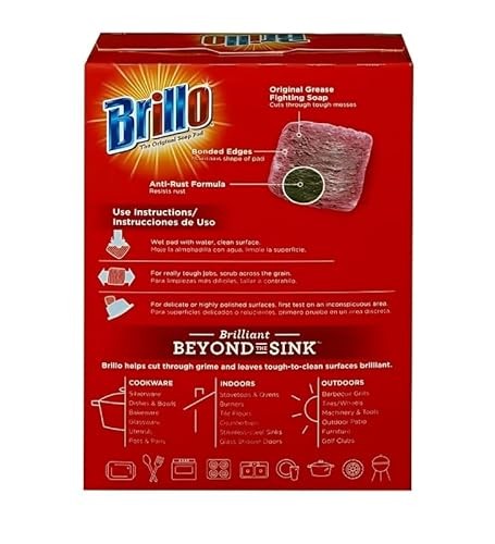 Brillo Heavy Duty Steel Wool Pads 10 Pc Bundle with Microfiber Cloth - Tough Grease and Grime Remover - Steel Wool Soap Pads for Heavy Duty Cleaning T thumbnail